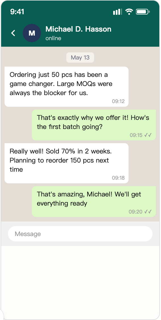 Customer testimonial screenshot 1