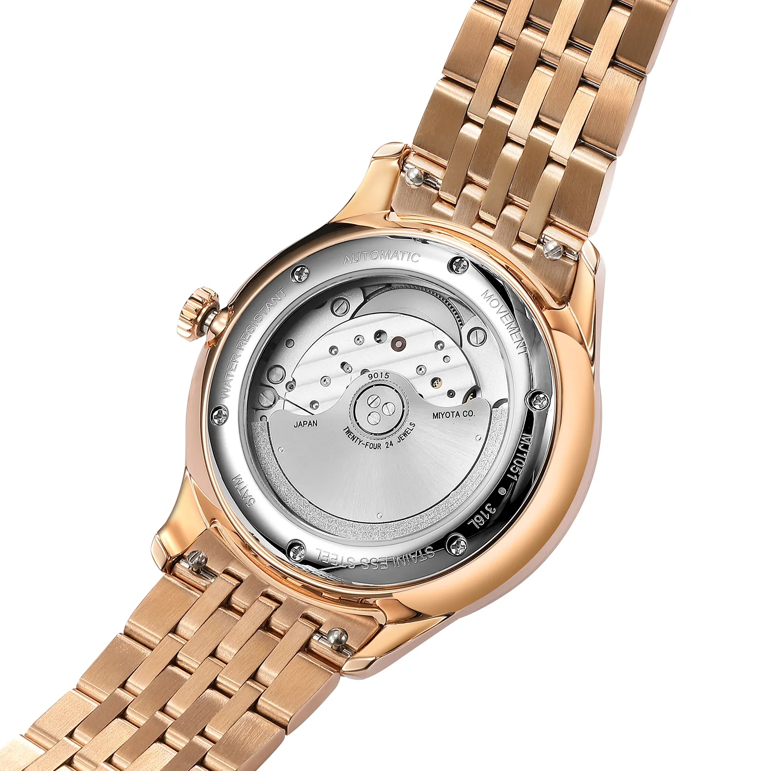 Automatic watch exhibition caseback – quality control detail